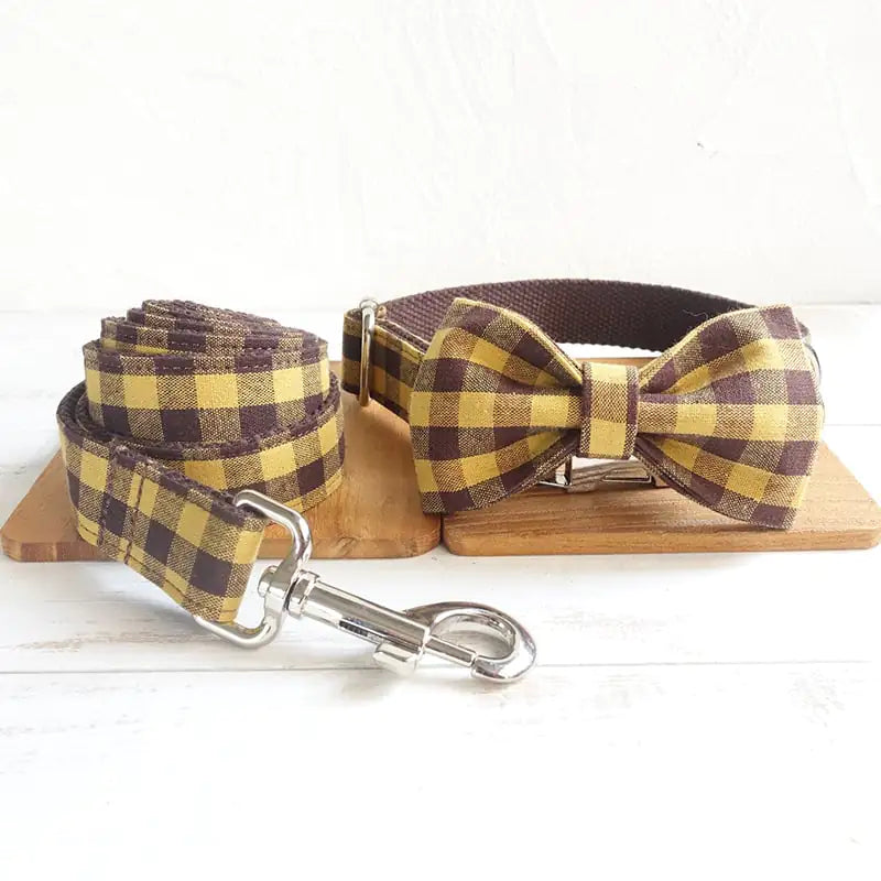 Mocha Paws Dog Collar Traction Rope Set
