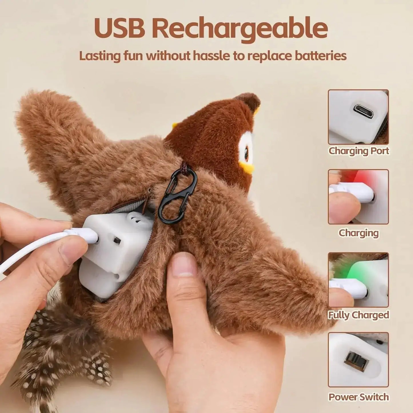 Interactive Flapping Bird Cat Toy