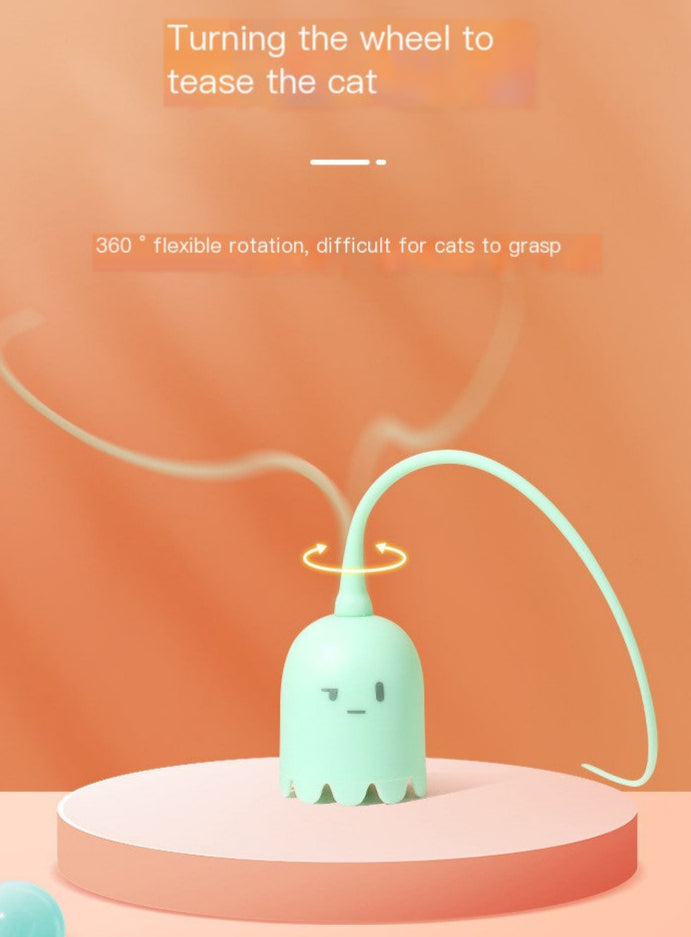 Smart Electric Cat Teaser Toy with Rotating Tail