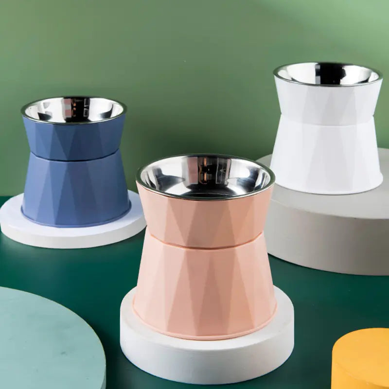 High Foot Stainless Steel Cat and Dog Bowl Feeder