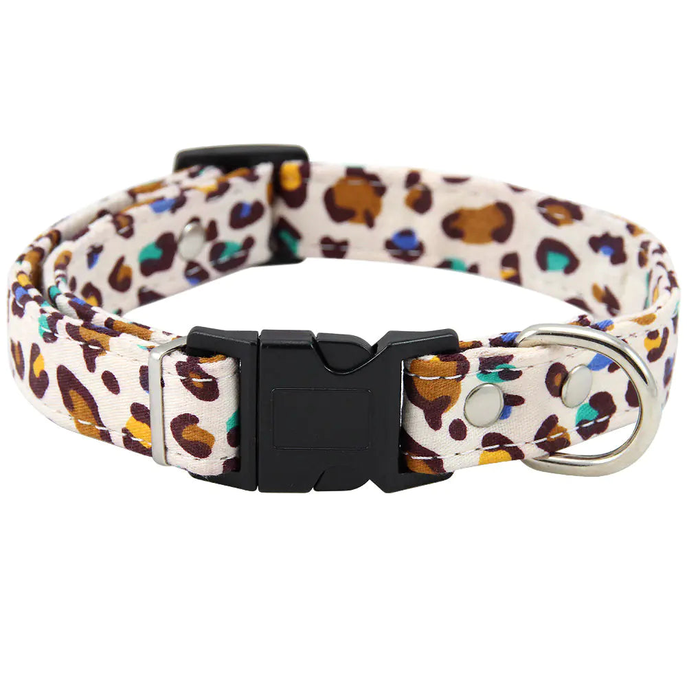 Leopard Luxe Dog Collar Traction Ro