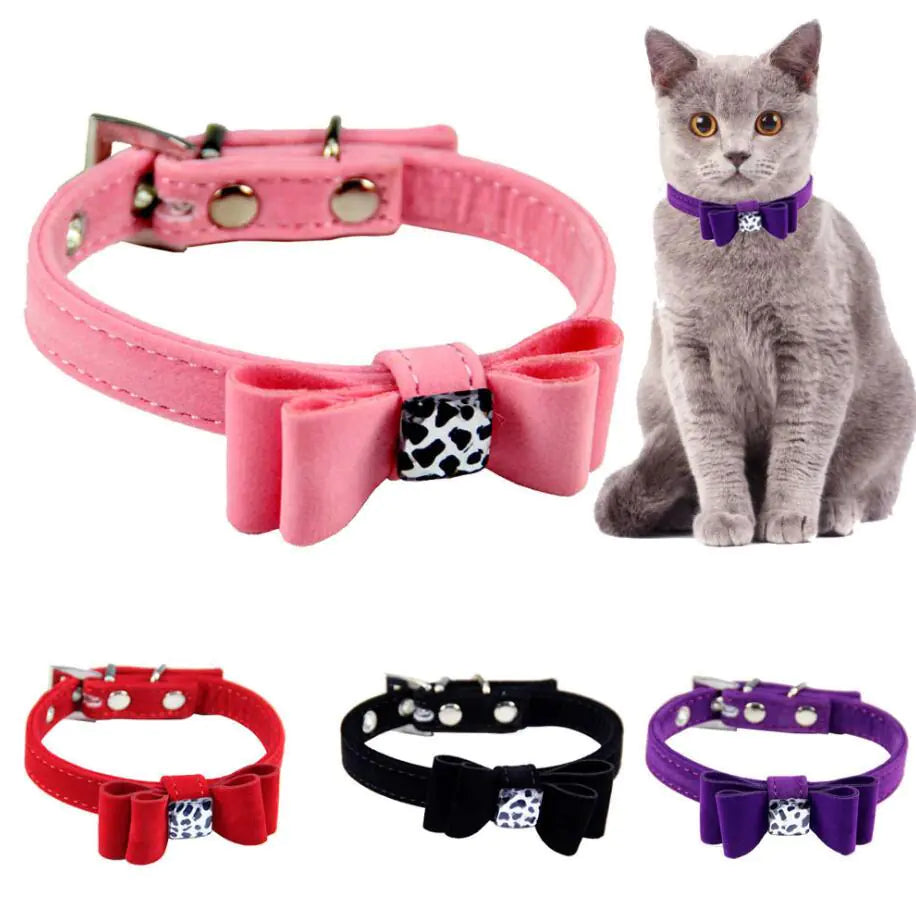 Drools&Tools Velvet Pet Collar Set with Bow Tie
