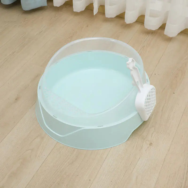 Semi-Enclosed Cat Litter Box with Shovel