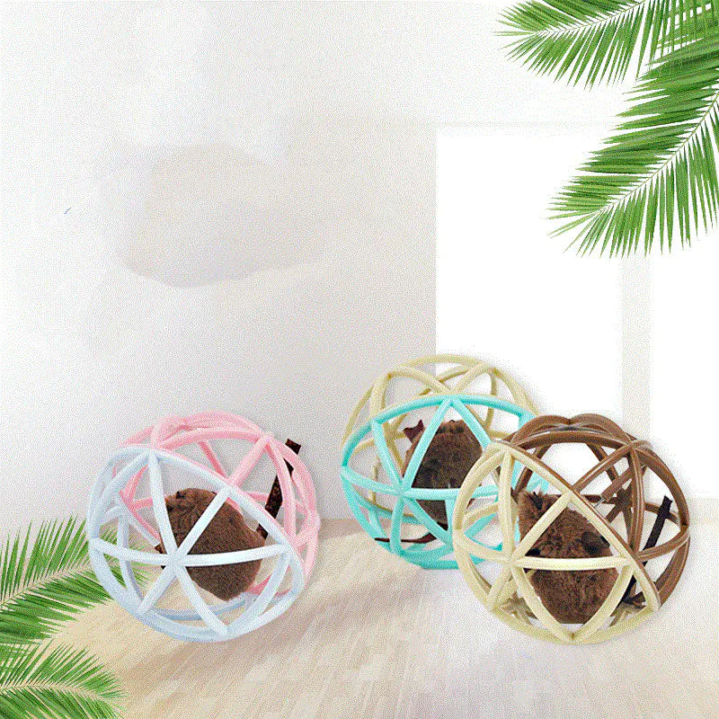Pet Vocalizing Cat Toy Ball with Cage