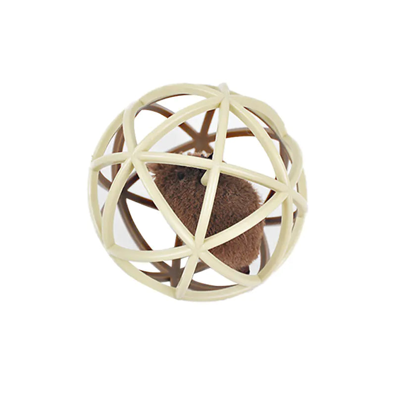 Pet Vocalizing Cat Toy Ball with Cage