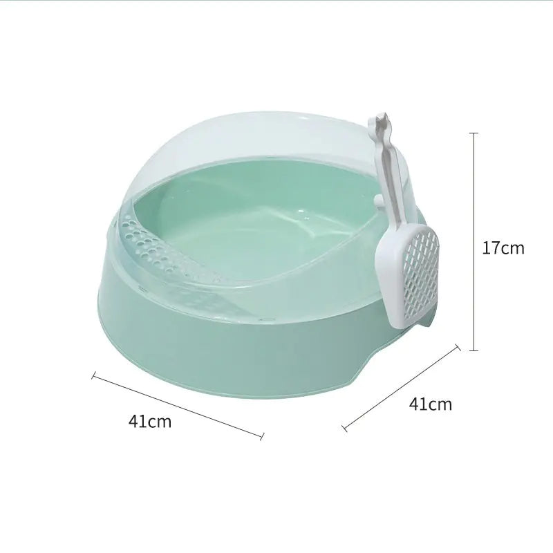Semi-Enclosed Cat Litter Box with Shovel