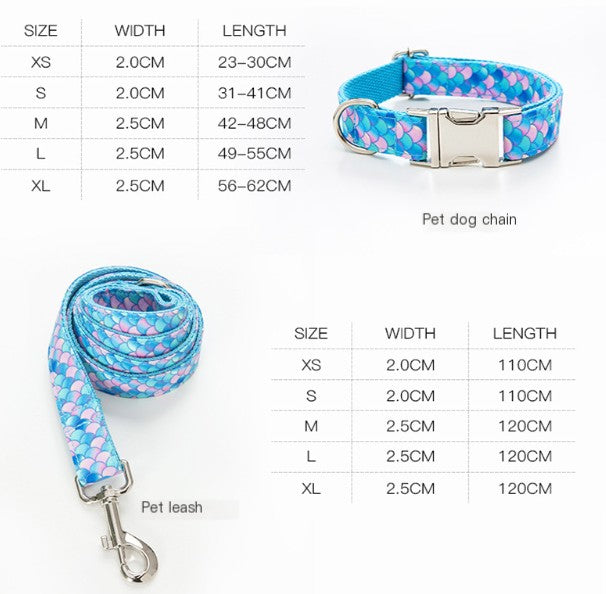 Mermaid Pet Collar Leash