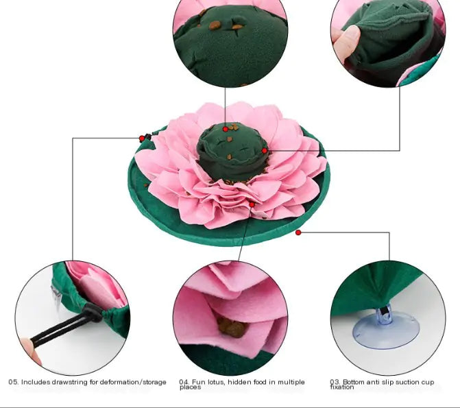 Pet Lotus Sniffing Mat for Slow Feeding Training Toy