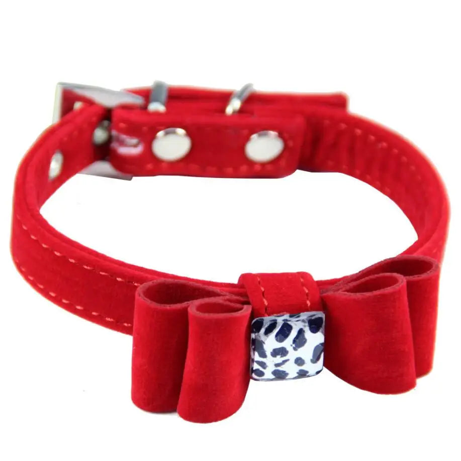 Drools&Tools Velvet Pet Collar Set with Bow Tie