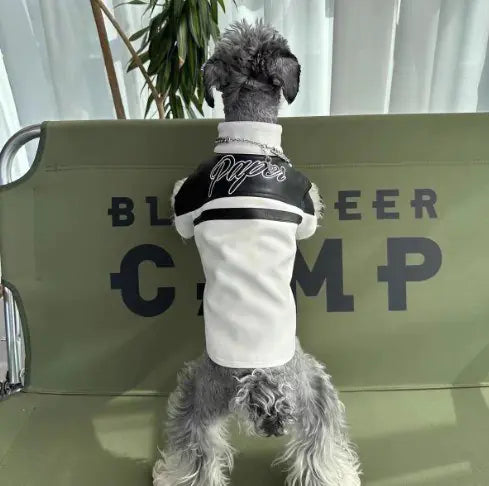 Embroidered Leather Dog Jacket