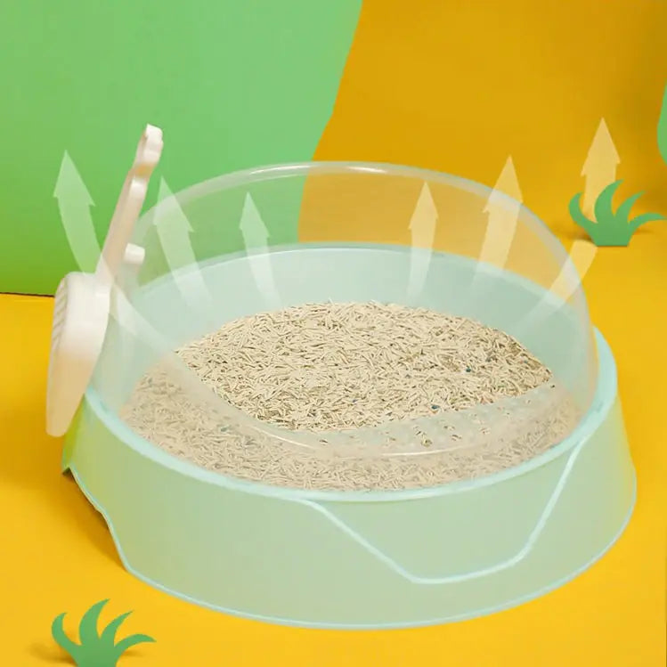 Semi-Enclosed Cat Litter Box with Shovel