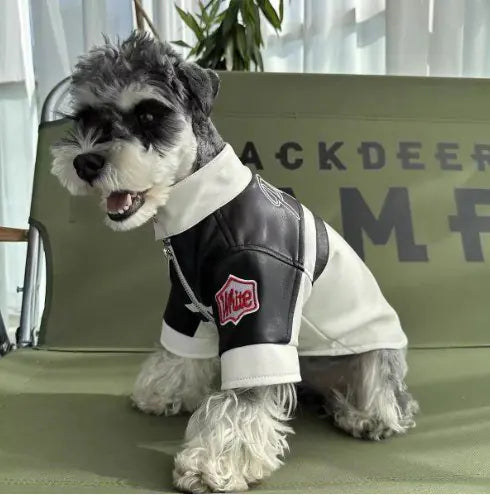 Embroidered Leather Dog Jacket