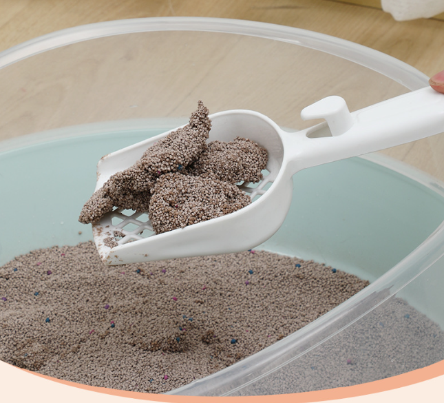 Semi-Enclosed Cat Litter Box with Shovel