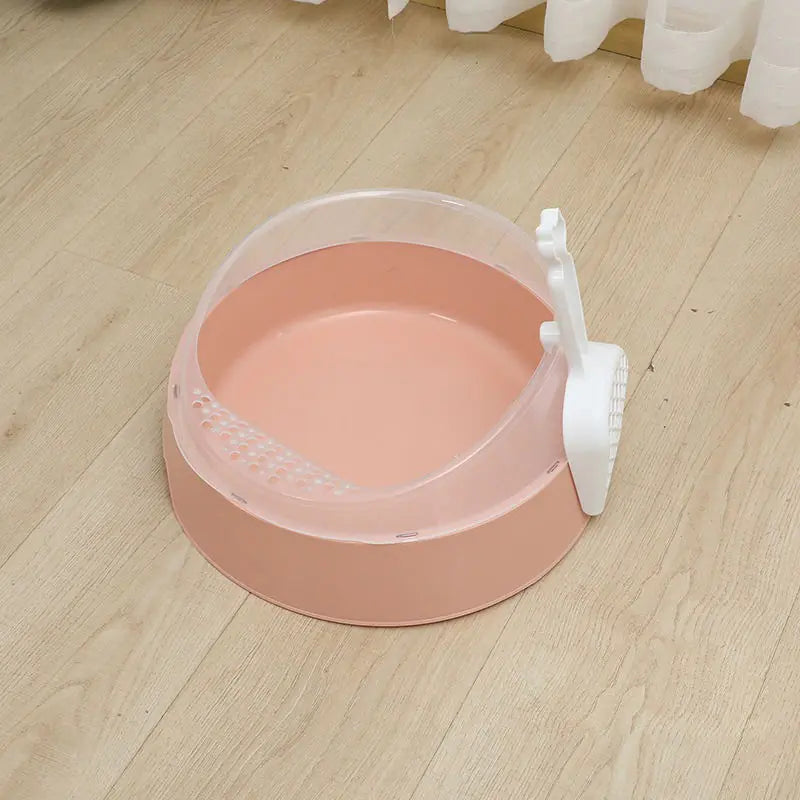 Semi-Enclosed Cat Litter Box with Shovel
