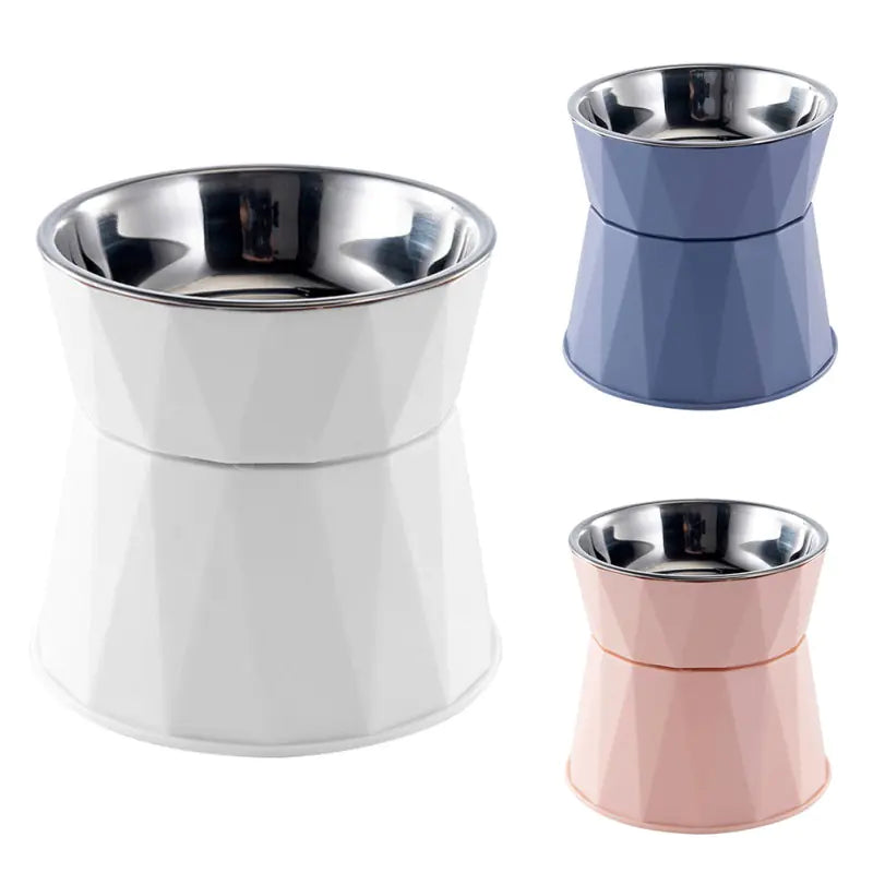 High Foot Stainless Steel Cat and Dog Bowl Feeder