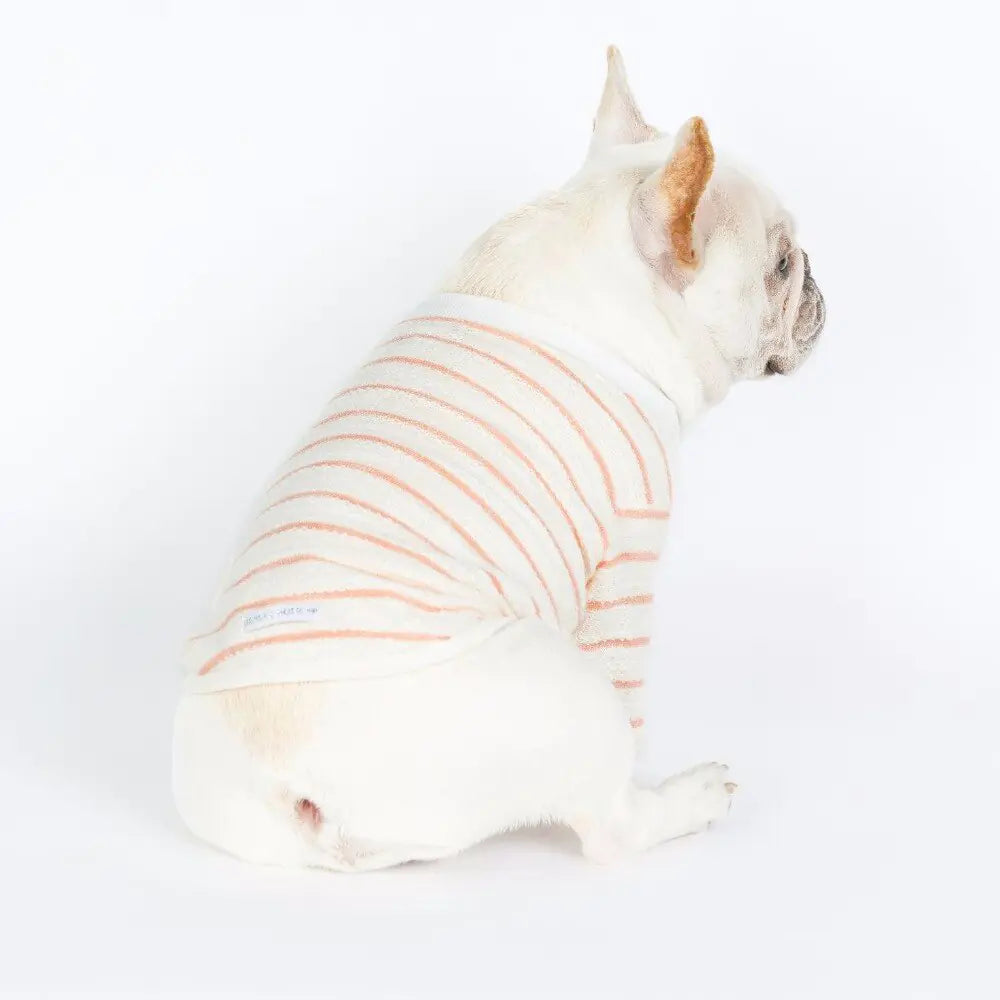 Embroidered Striped T-Shirt for Small Dogs
