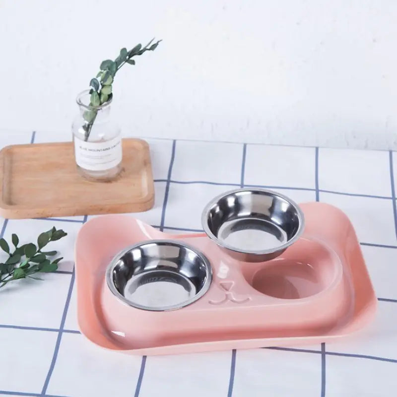 Stainless Steel Cat Head Double Bowl