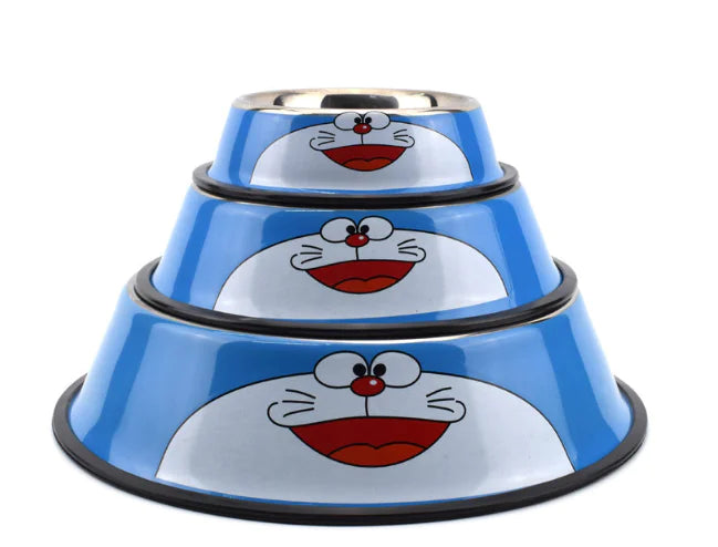 Cartoon Stainless Steel Non-Slip Pet Bowl!