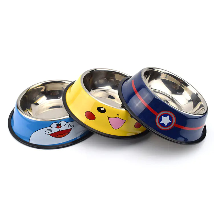 Cartoon Stainless Steel Non-Slip Pet Bowl!