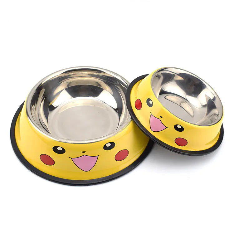 Cartoon Stainless Steel Non-Slip Pet Bowl!