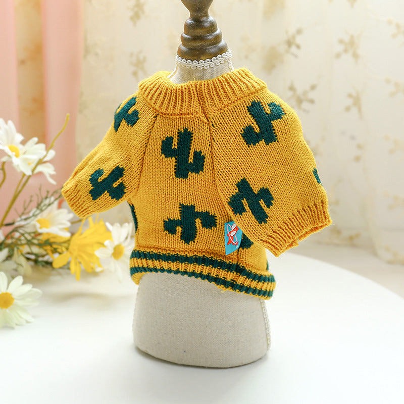 Turmeric Knit Sweater for Stylish Cats