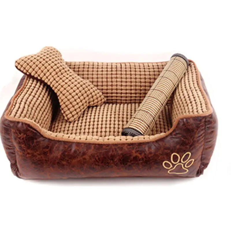 BoneLuxe: Leather Kennel Bed