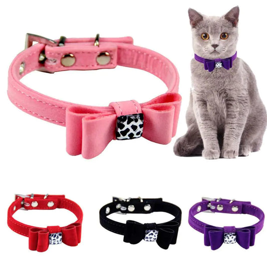 Drools&Tools Velvet Pet Collar Set with Bow Tie