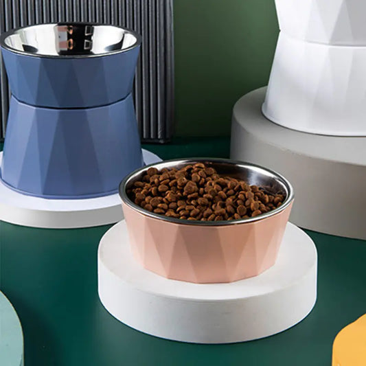 High Foot Stainless Steel Cat and Dog Bowl Feeder
