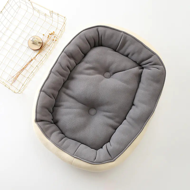 SnuggleNest Luxe: Reversible Velvet Bed for Cats & Small Dogs