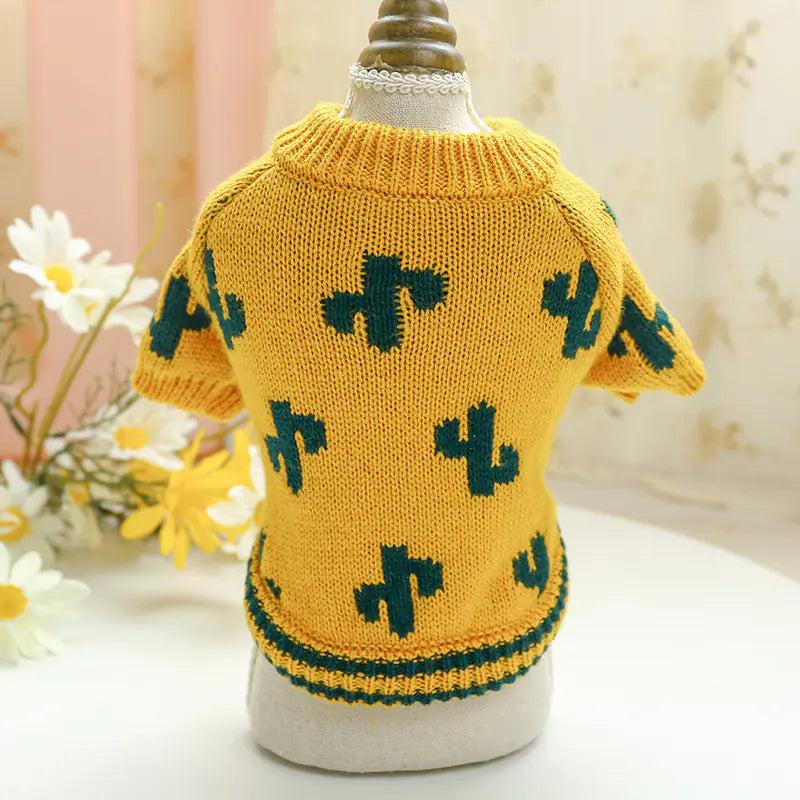 Turmeric Knit Sweater for Stylish Cats