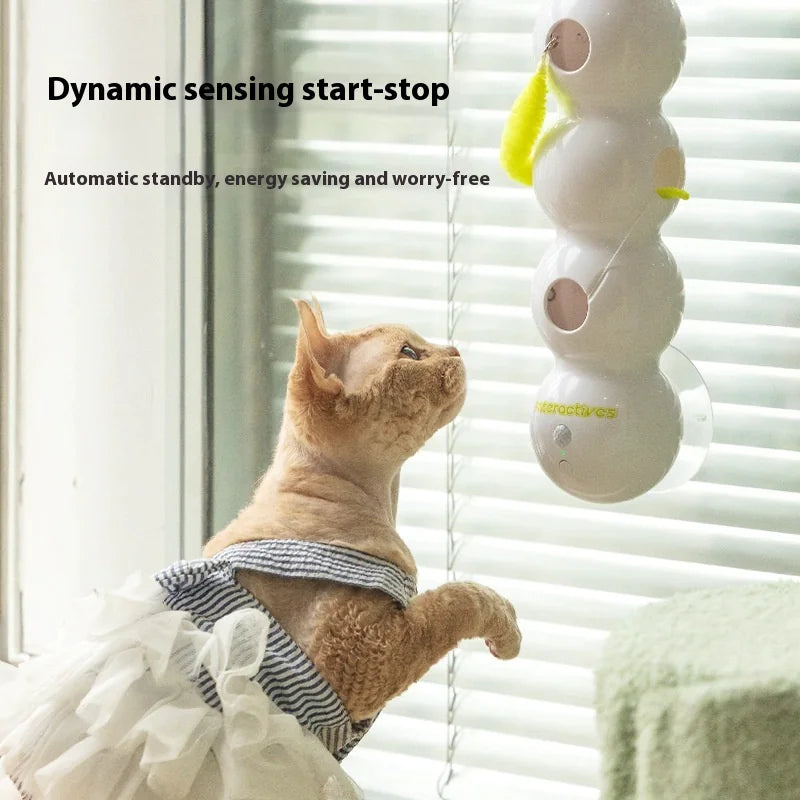 Interactive Cat Toy with Intelligent Sensor – Feather Teaser Fun
