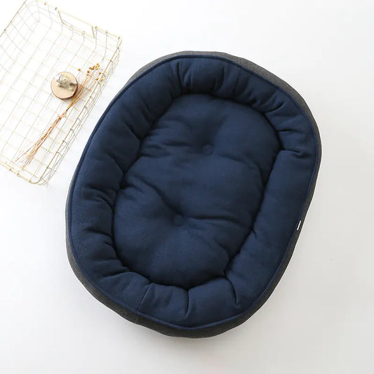 SnuggleNest Luxe: Reversible Velvet Bed for Cats & Small Dogs