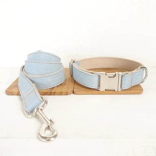 Blue Denim Dog Leash Set – Style Meets Strength