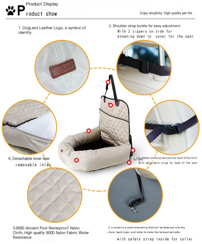 SnuggleRide™ — Multifunctional Pet Bed for Car & Home