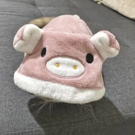 Piggy Coral Fleece Winter Outfit for Cats